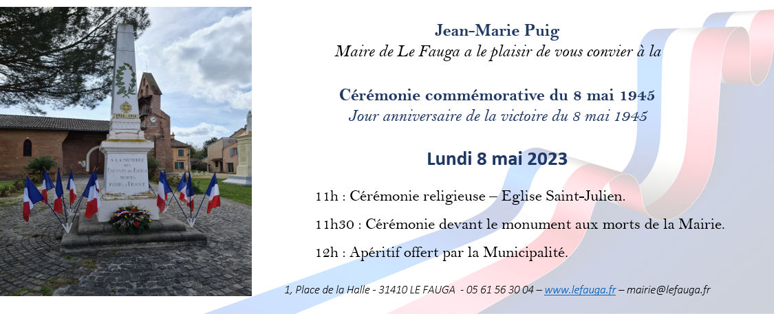 Cérémonie du 8 mai – Souvenir de l’armistice de la Seconde guerre mondiale